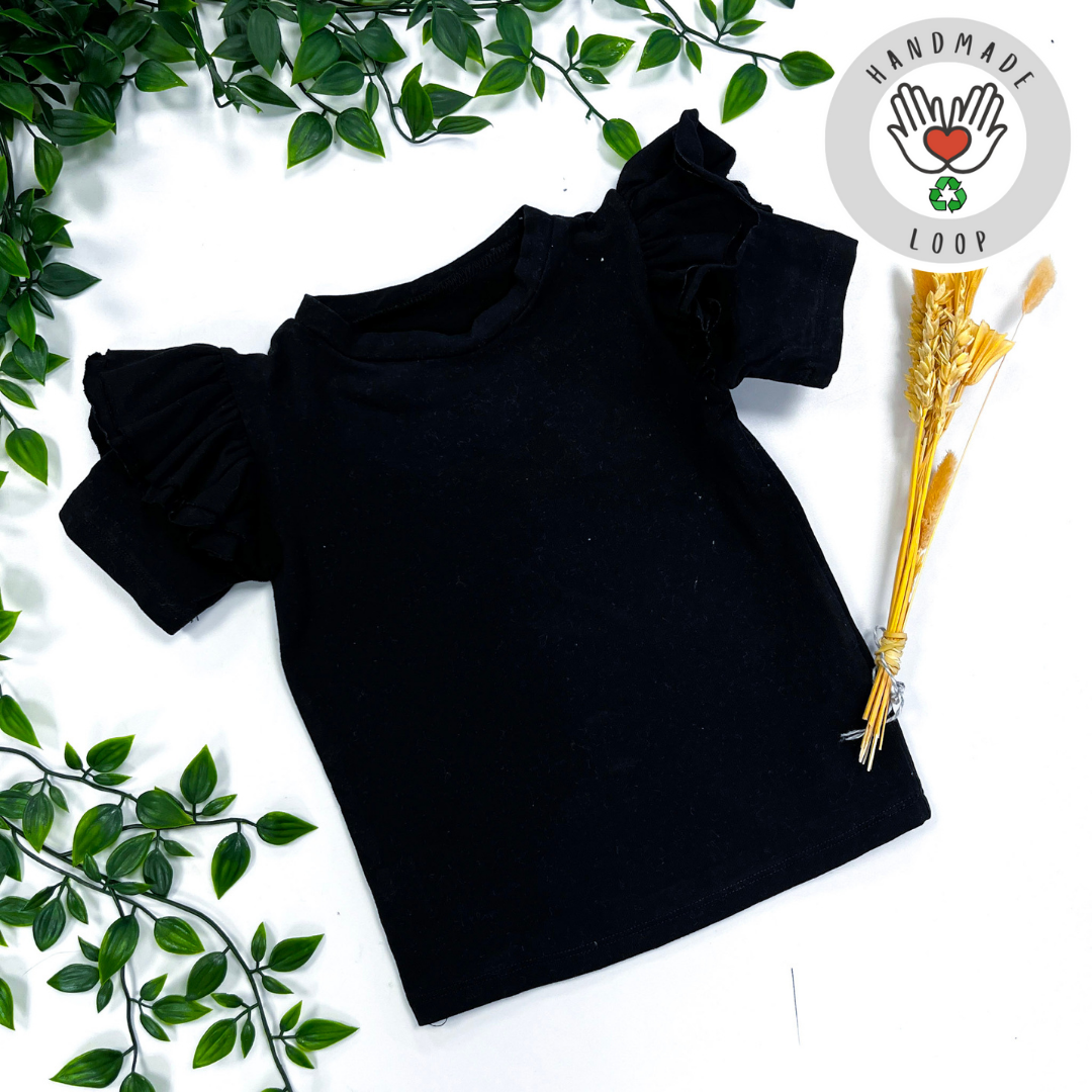 1-2 Years Black Frilly T-Shirt
