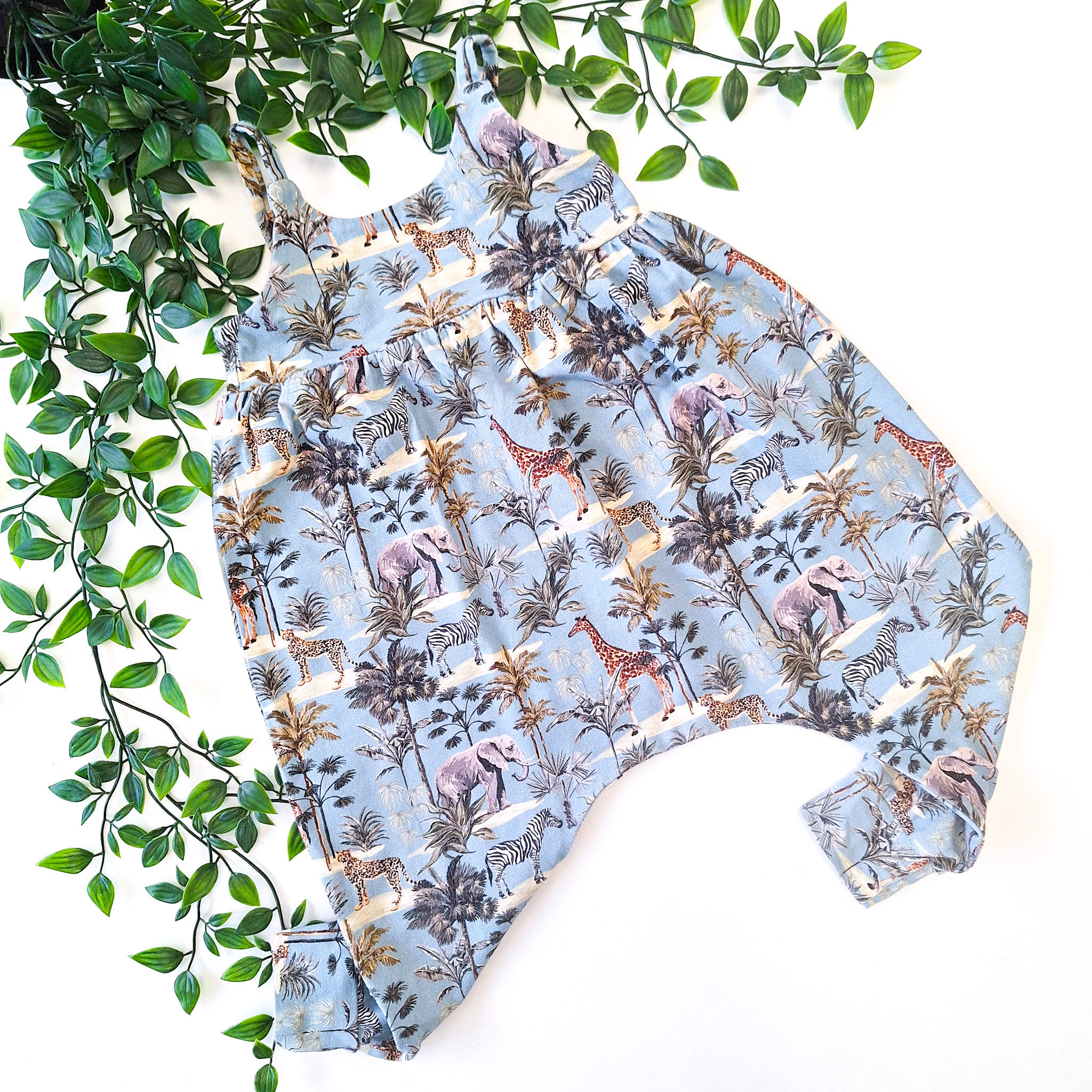 1-2 Years Blue Safari Balloon Romper (WA)