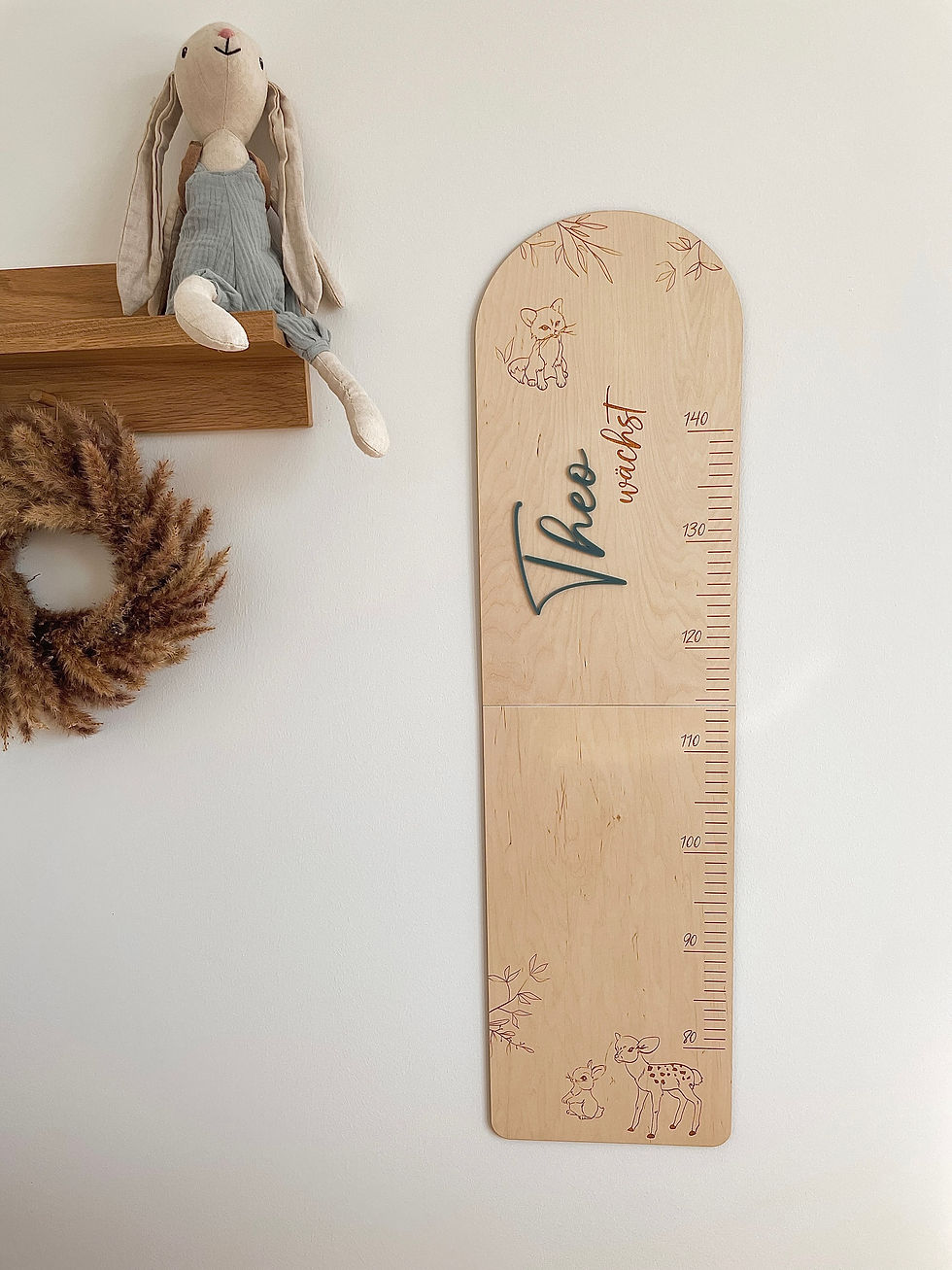 Miniaturbild: Personalisierte Messlatte "Waldtiere"