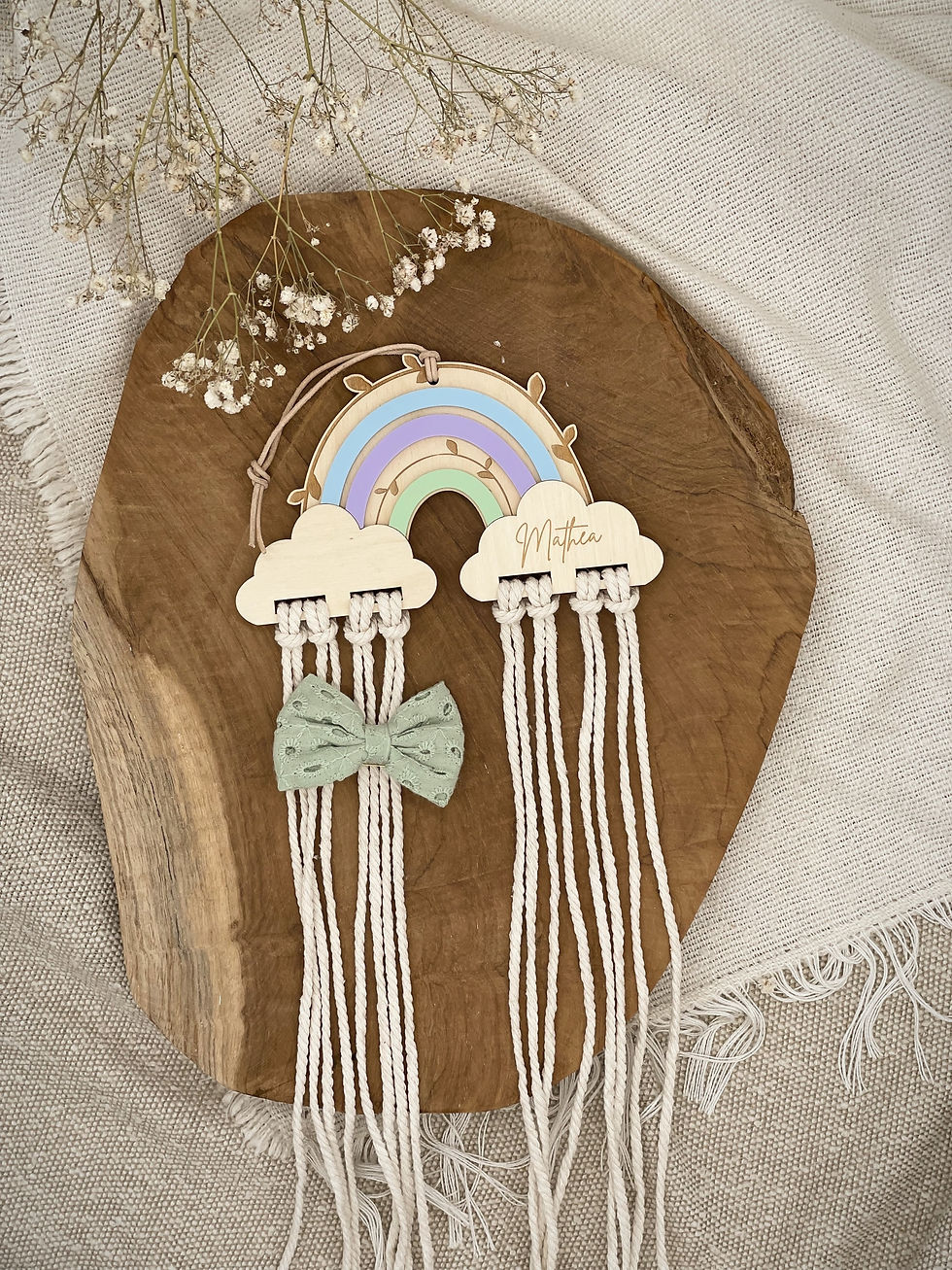 Miniaturbild: Personalisierter Haarspangenhalter mit 3D-Regenbogen