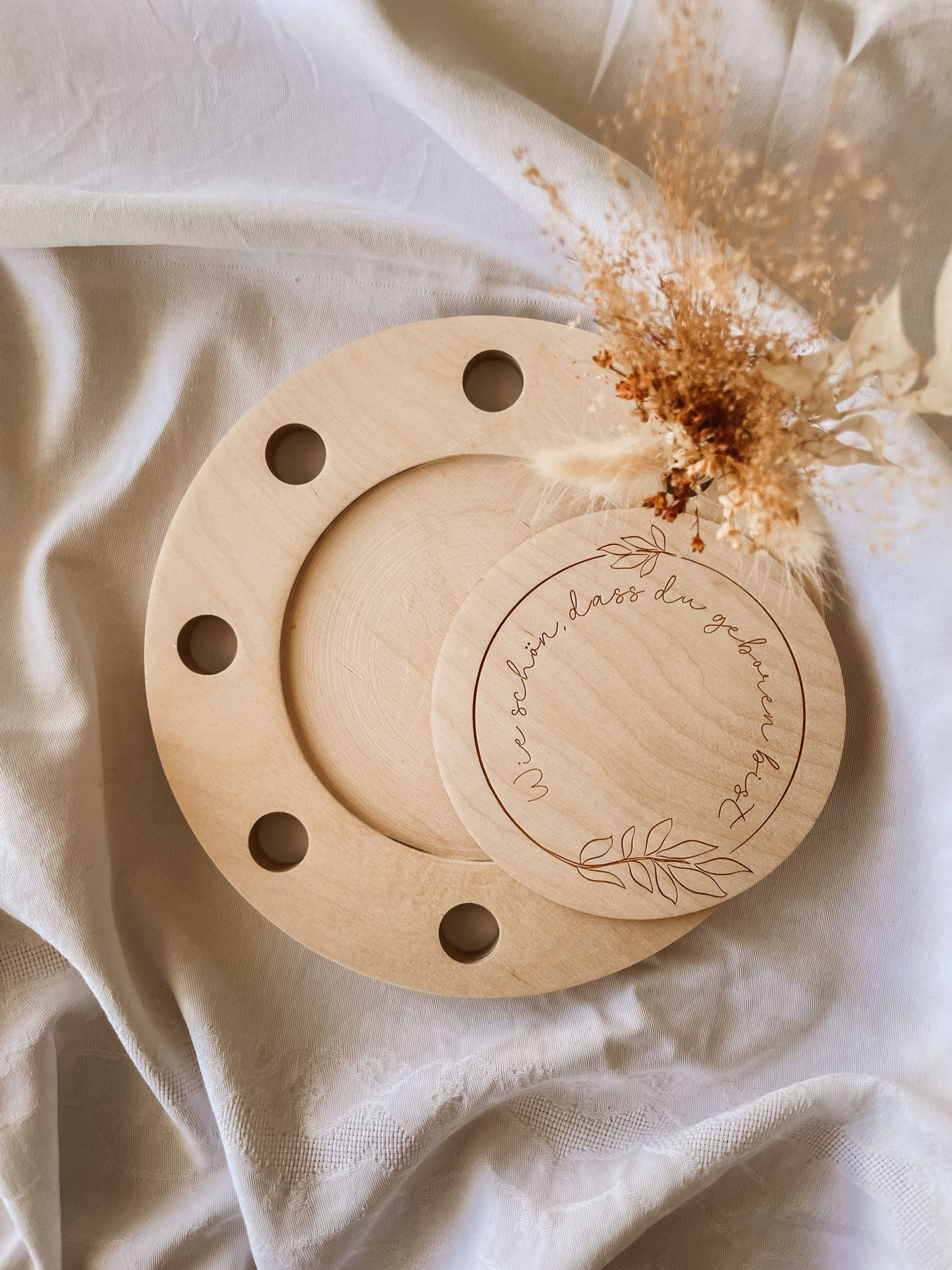 Festtagsteller inkl. Holzscheibe