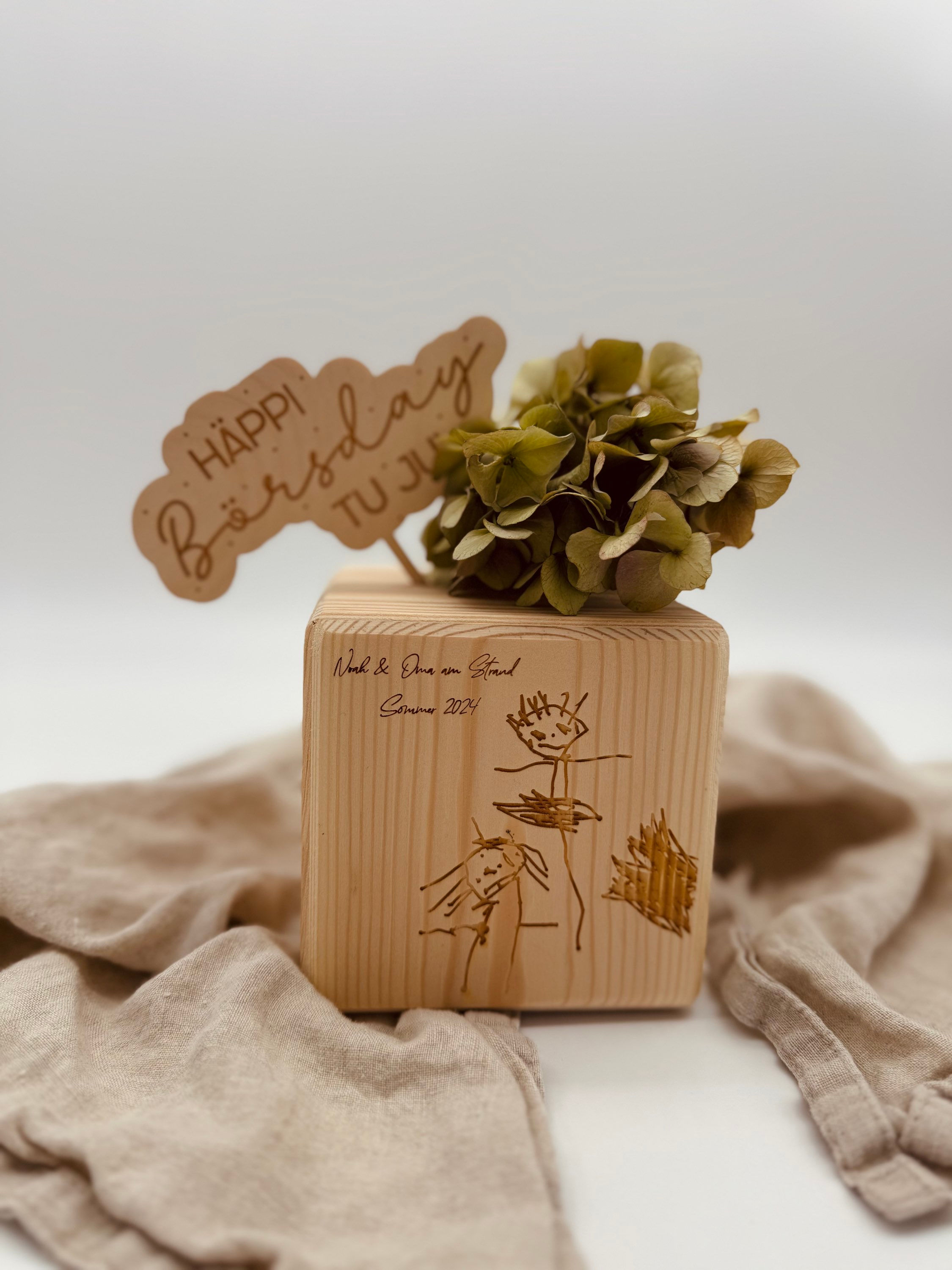 Spardose mit Kinderzeichnung