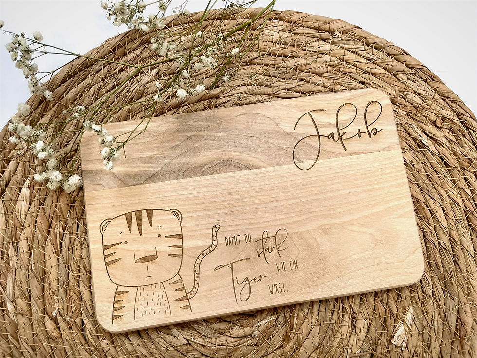 Miniaturbild: Frühstücksbrettchen "Kleiner Tiger" - personalisiert