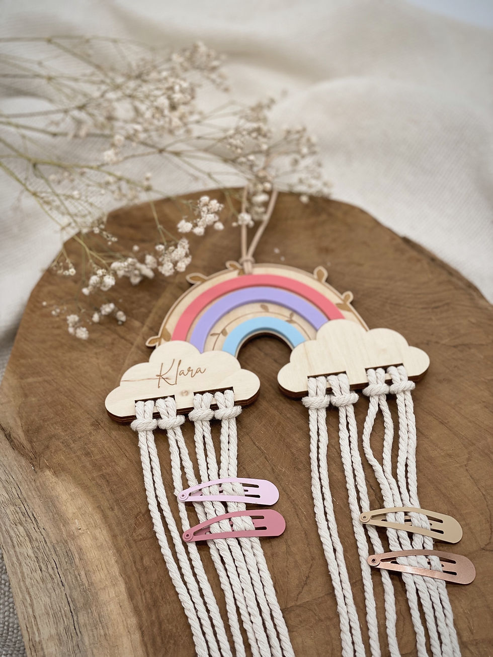 Miniaturbild: Personalisierter Haarspangenhalter mit 3D-Regenbogen