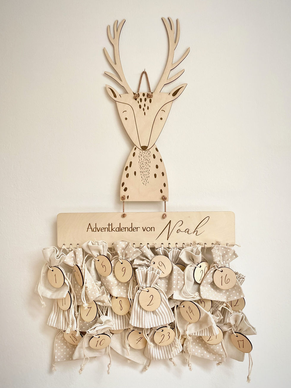 Personalisierter Adventkalender „Kleines Rentier“