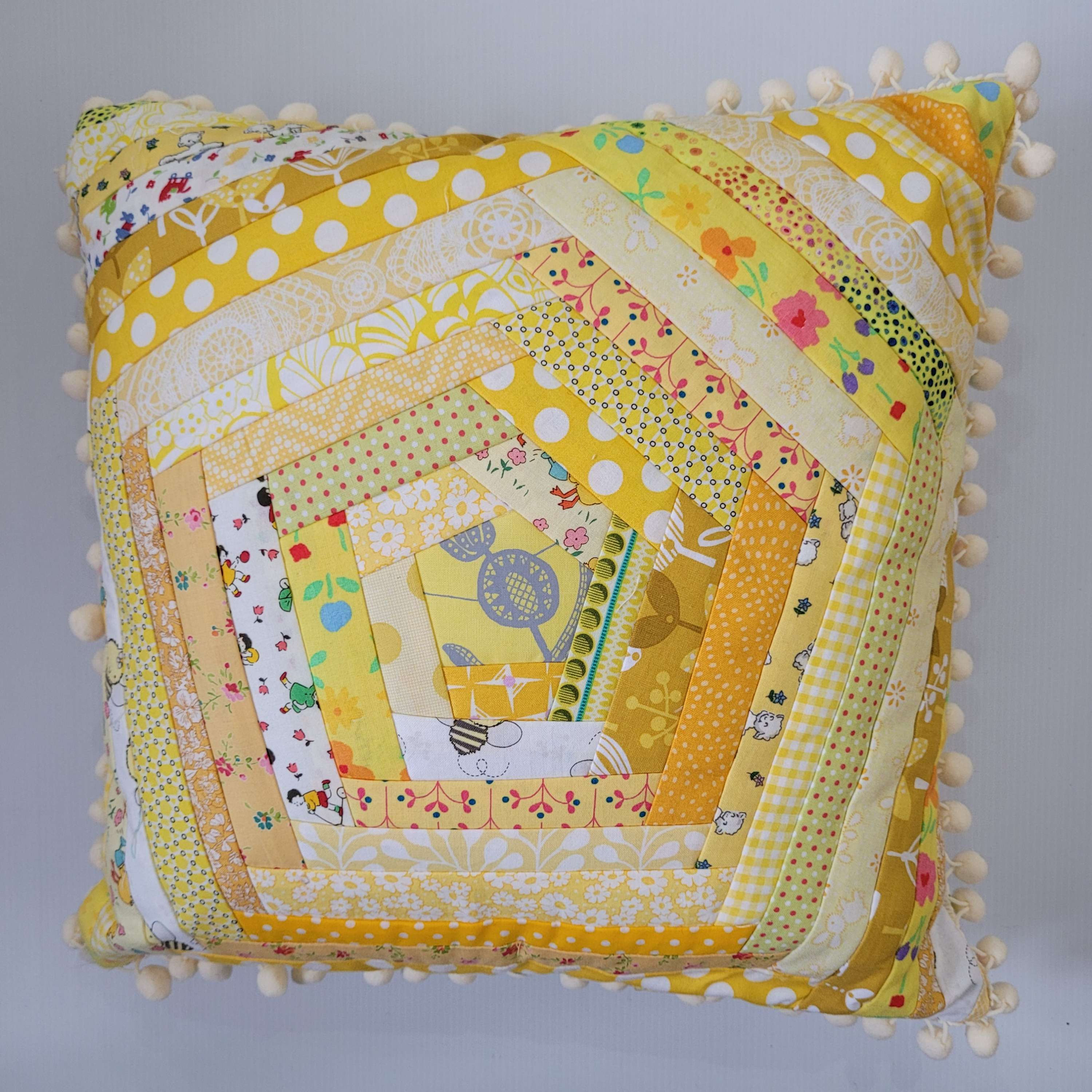 Yellow Log Cabin Cushion