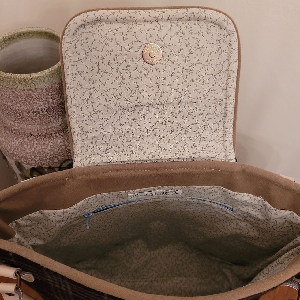 Thumbnail: Navy and Brown Tweed Tote
