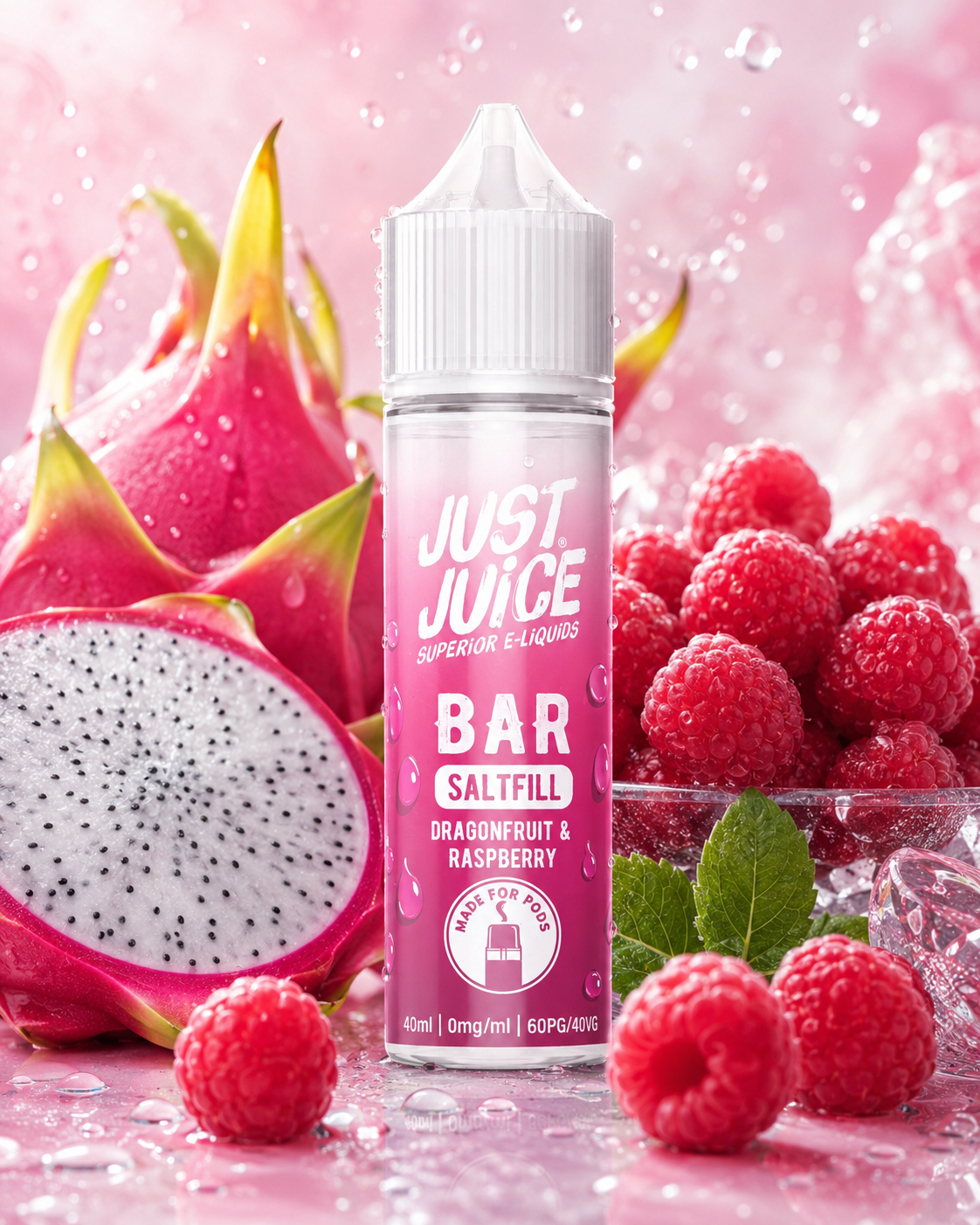 Just Juice Bar Dragonfruit & Raspberry 40ml, SaltFill