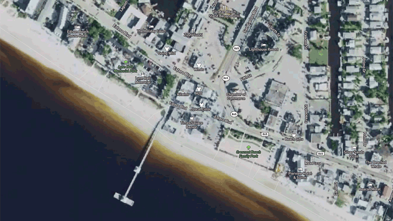 Fort Myers Beach Pier before and after.gif