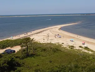 An aerial view of Pocomo Point on Nantucket