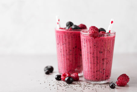 Red Berry Buster Smoothie With Chia Seeds
