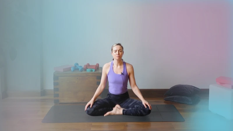 Woman meditating in a yoga pose