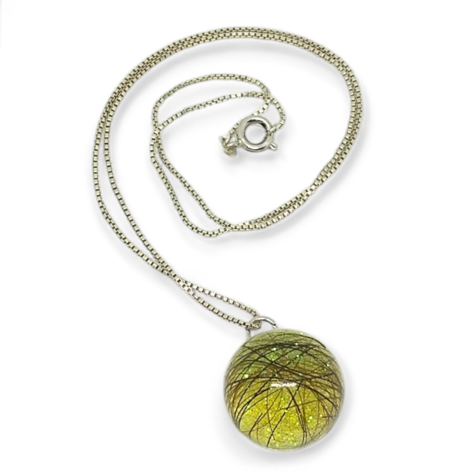 Custom Resin Sphere Necklace w/ Horse Hair