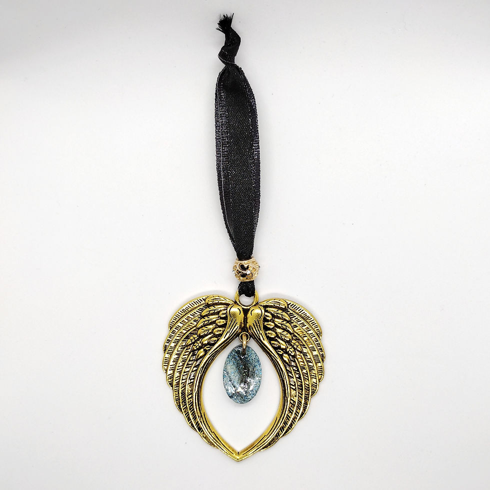 Thumbnail: Custom Angel Wing Ornament w/ Pet Hair or Cremains in Resin