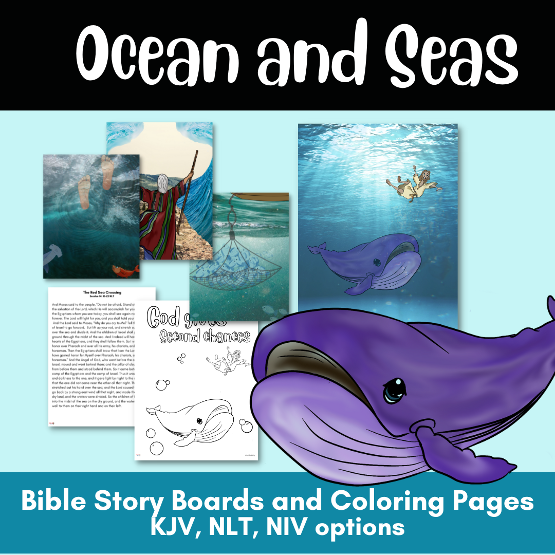 Ocean and Seas Bible Story Boards and Coloring Sheets