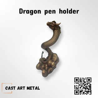 Bronze dragon pen holder