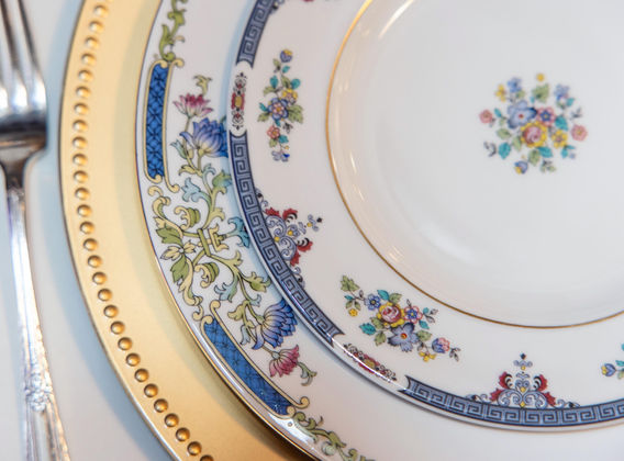 Vintage china table setting