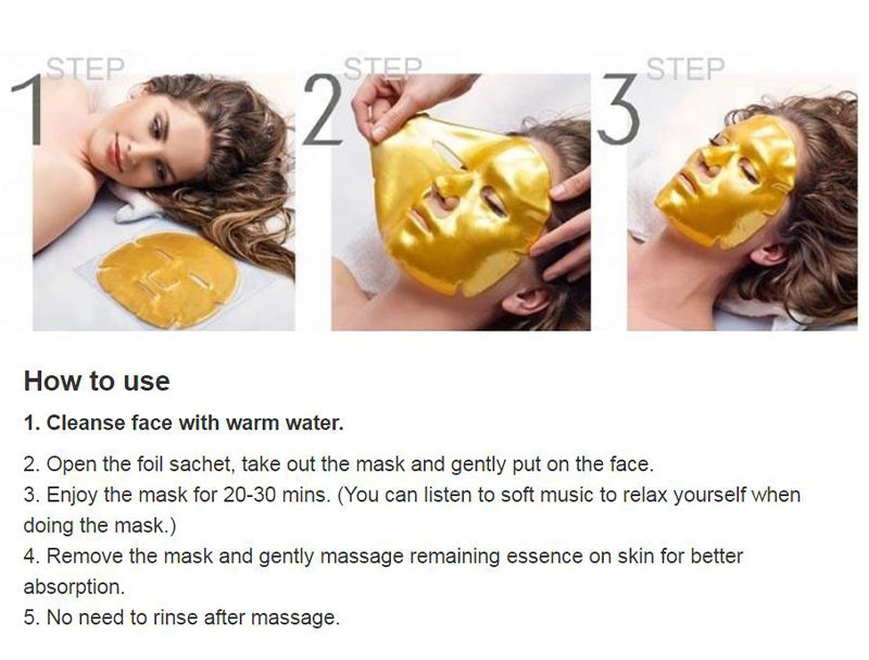Miniature : Gold face mask application steps