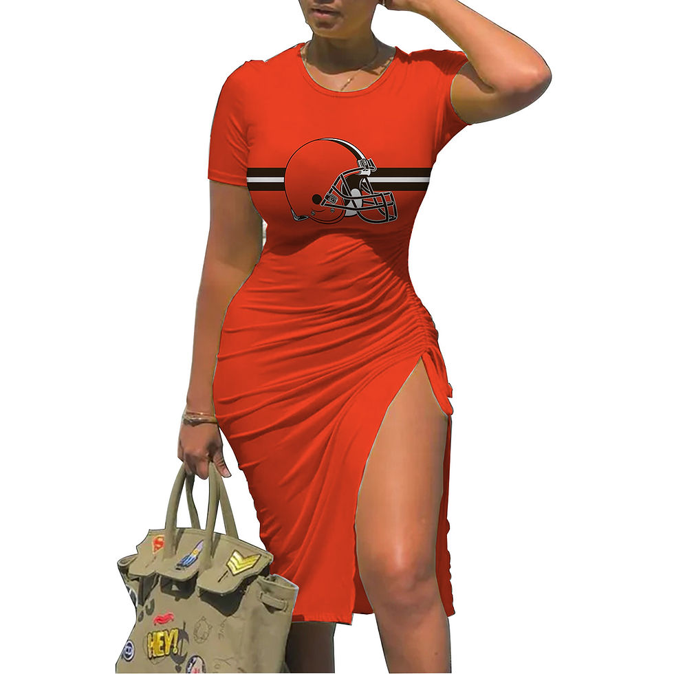 Thumbnail: Red dress with football helmet graphic