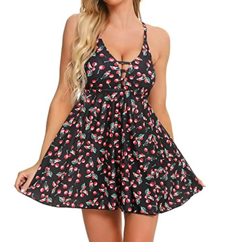 Thumbnail: Woman in cherry print swimsuit