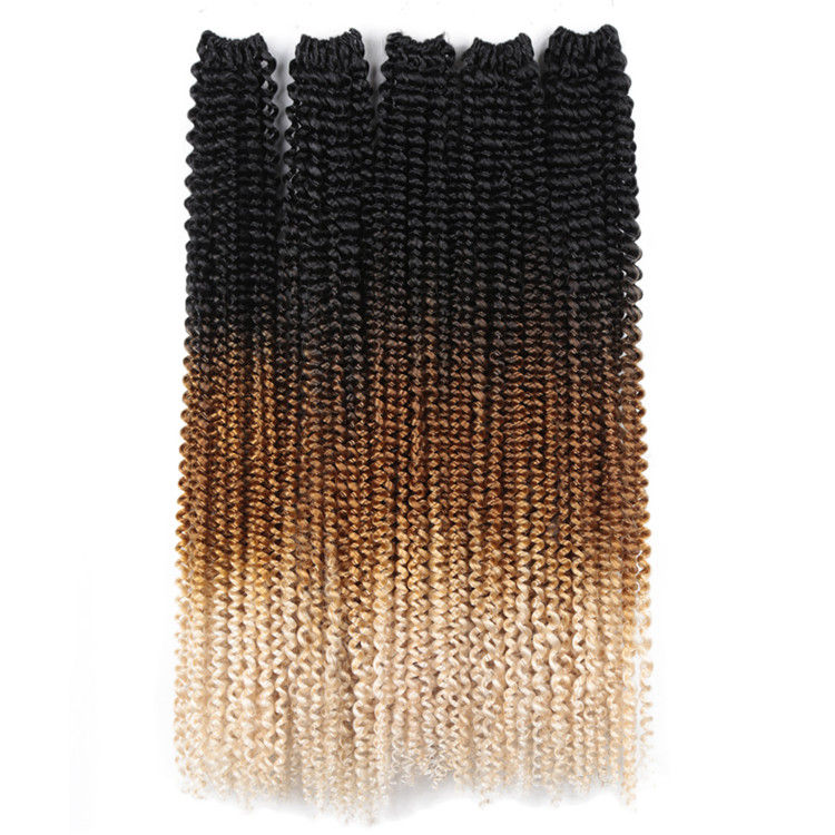 Thumbnail: Black and blonde ombre curly hair extensions