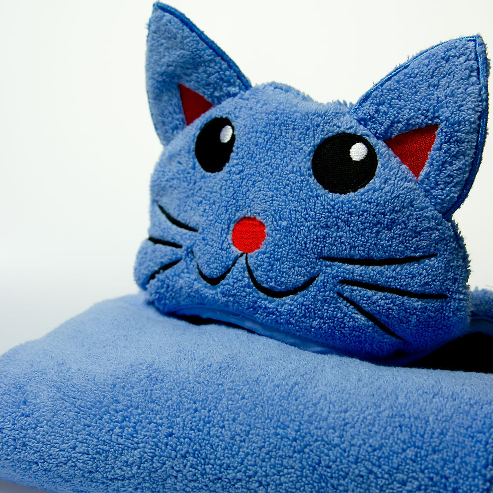 Thumbnail: Blue hooded cat towel