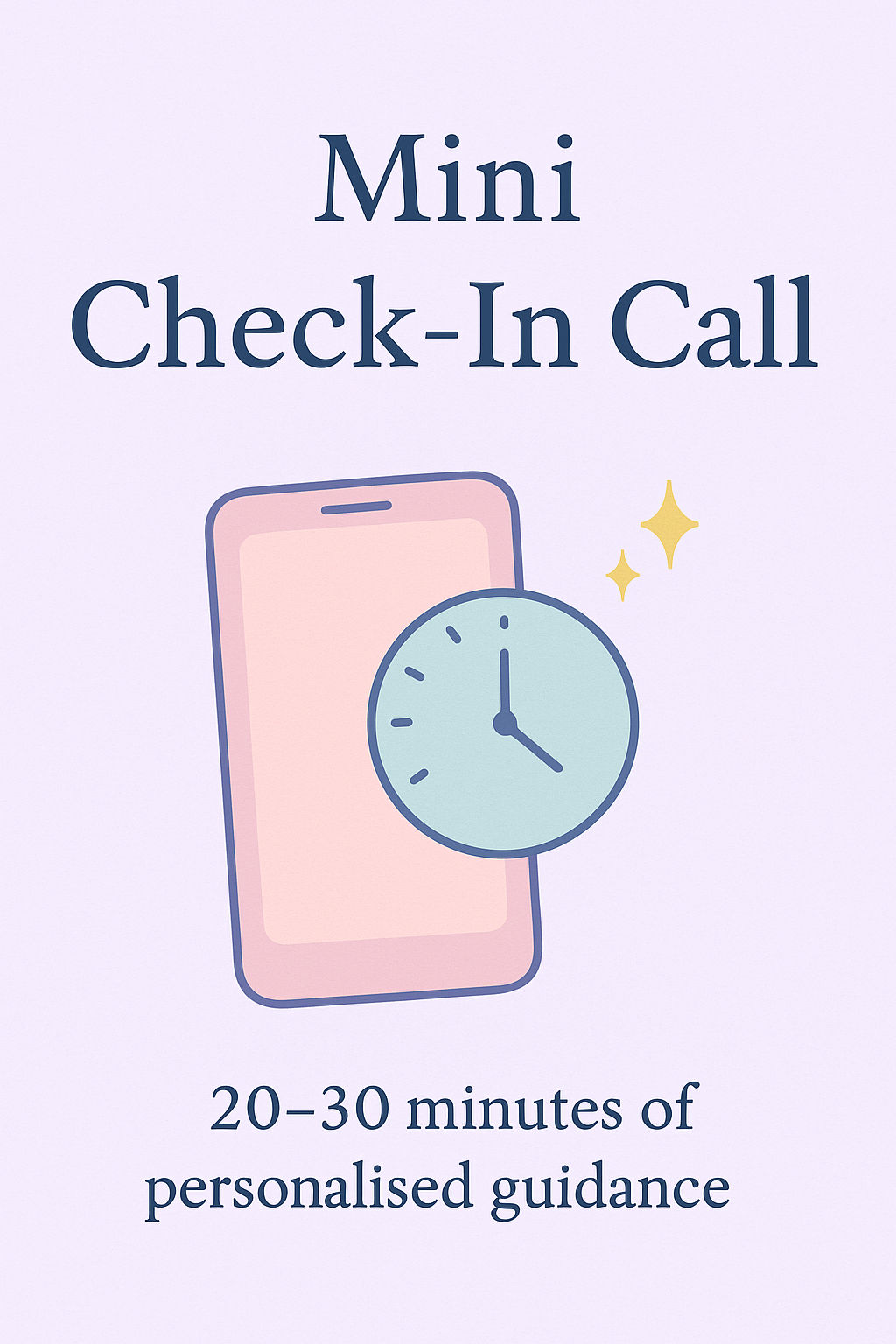 Mini Check-In Call icon with pastel phone and checkmark – extra baby sleep support