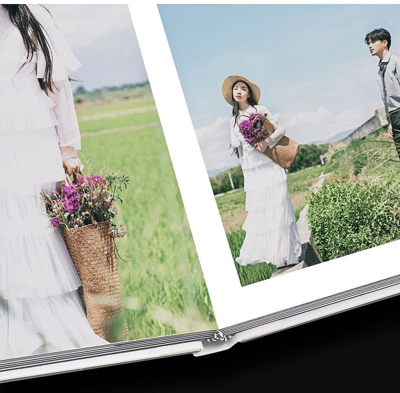 Thumbnail: ALBUM #8 - Customized 5x7" LAYFLAT CRYSTAL PHOTO ALBUM for family / elopement