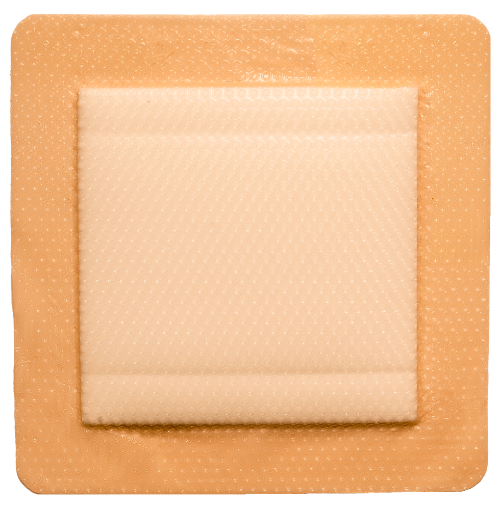 Miniatura: Ultra-Absorbent Silicone Foam Dressing with Adhesive Border 6" x 6" (10 PCS)