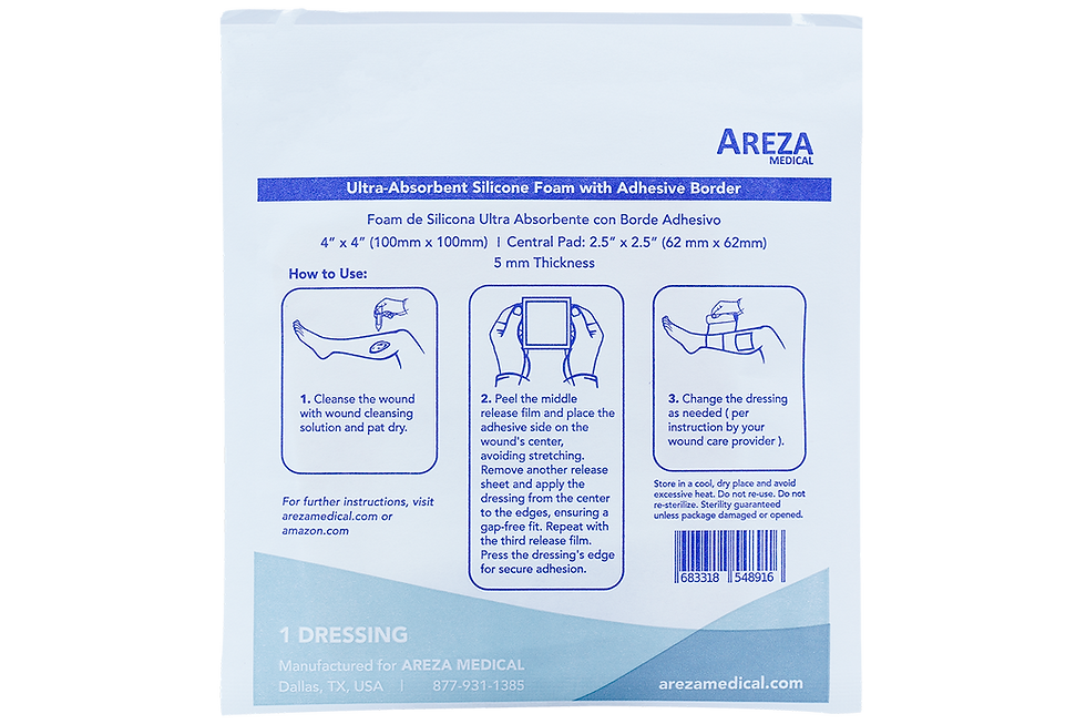 Thumbnail: Ultra-Absorbent Silicone Foam Dressing with Adhesive Border 4" x 4" (20 PCS)