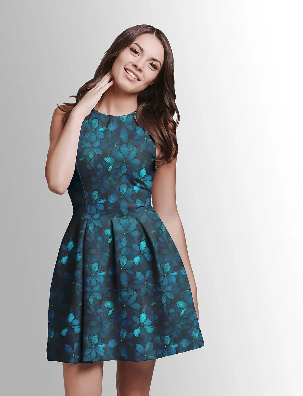 Miniaturbild: Eigenproduktion Velvet Blossom  von Graustufen-Stoffe