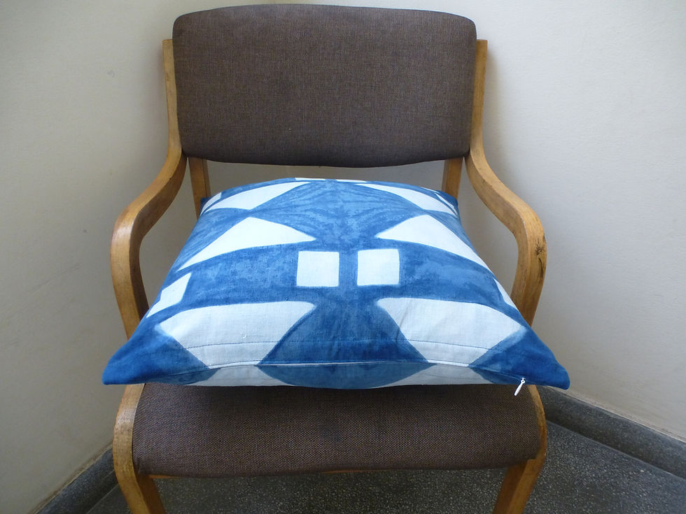 Thumbnail: Indigo Cushion Cover with Triangles