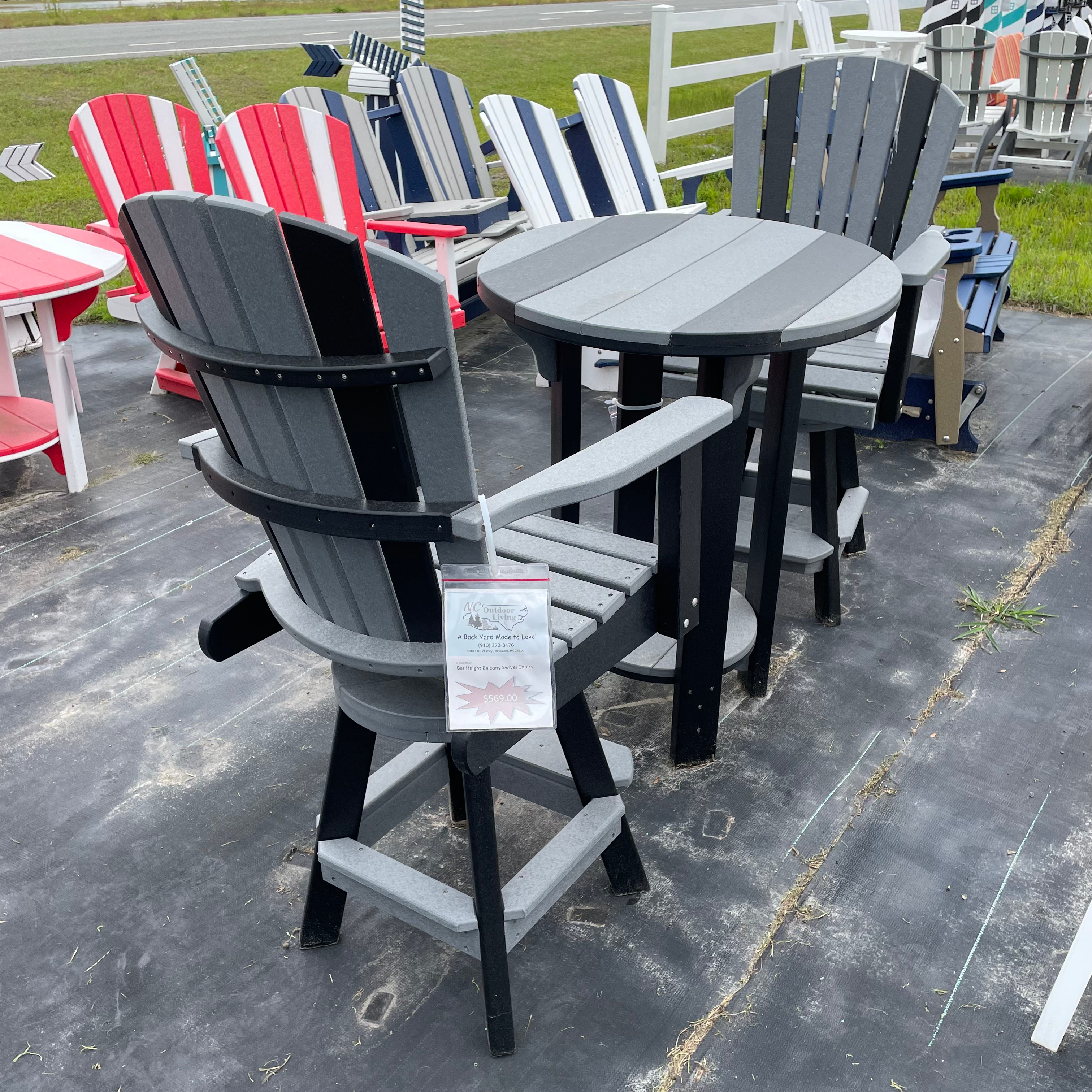 Bar Height Table and Swivel Chairs