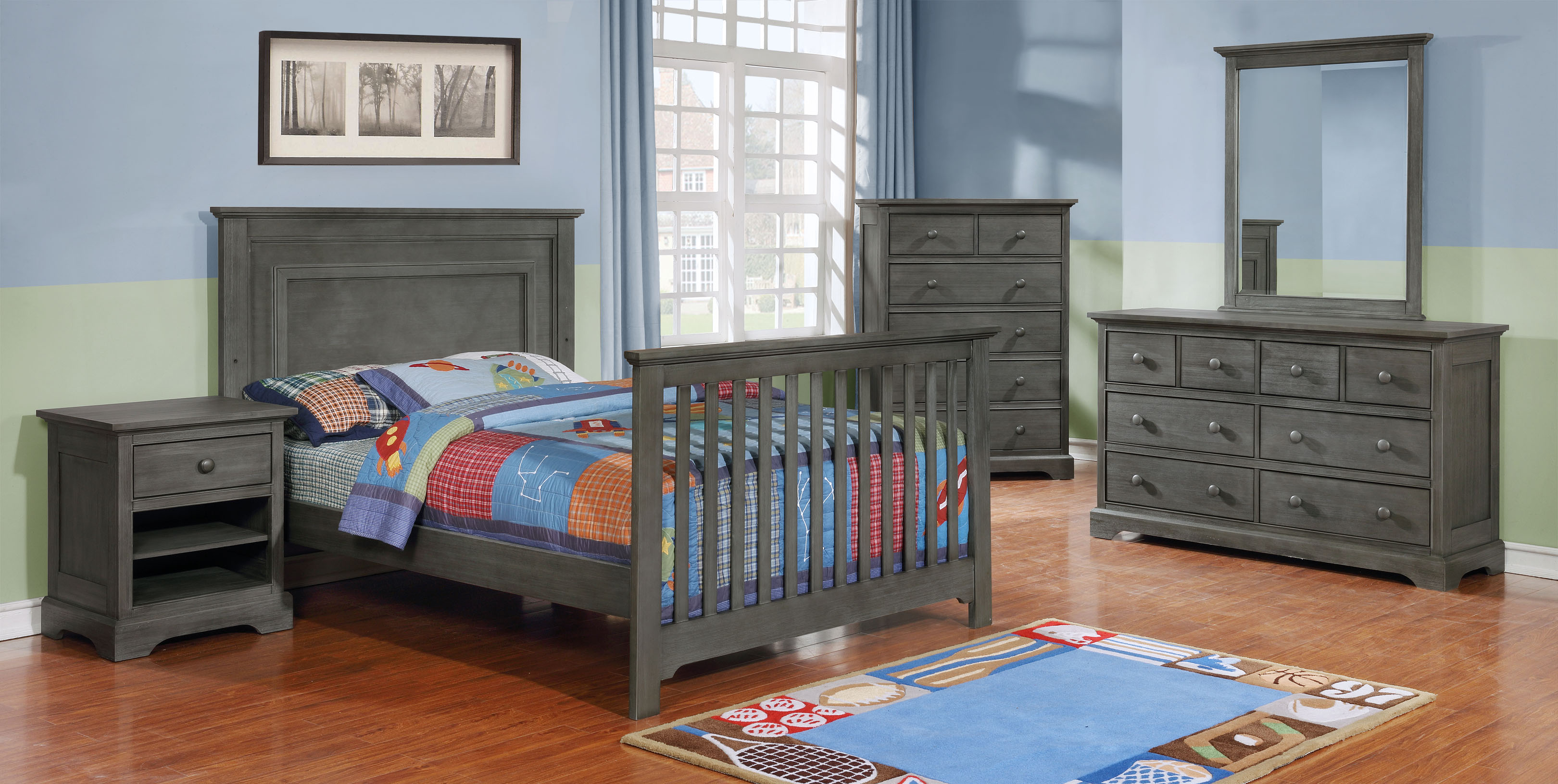 Waterford Panel Full Bed Conversion Kit with Waterford Collection Weathered Grey