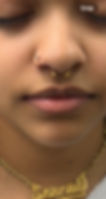 perfectly straight walk-in, septum piercing