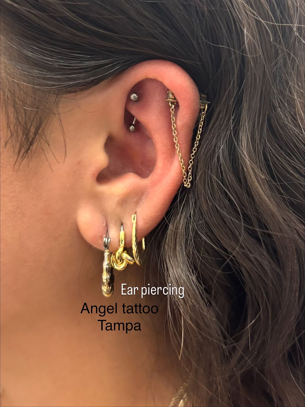 Rook piercing at angel tattoo tampa