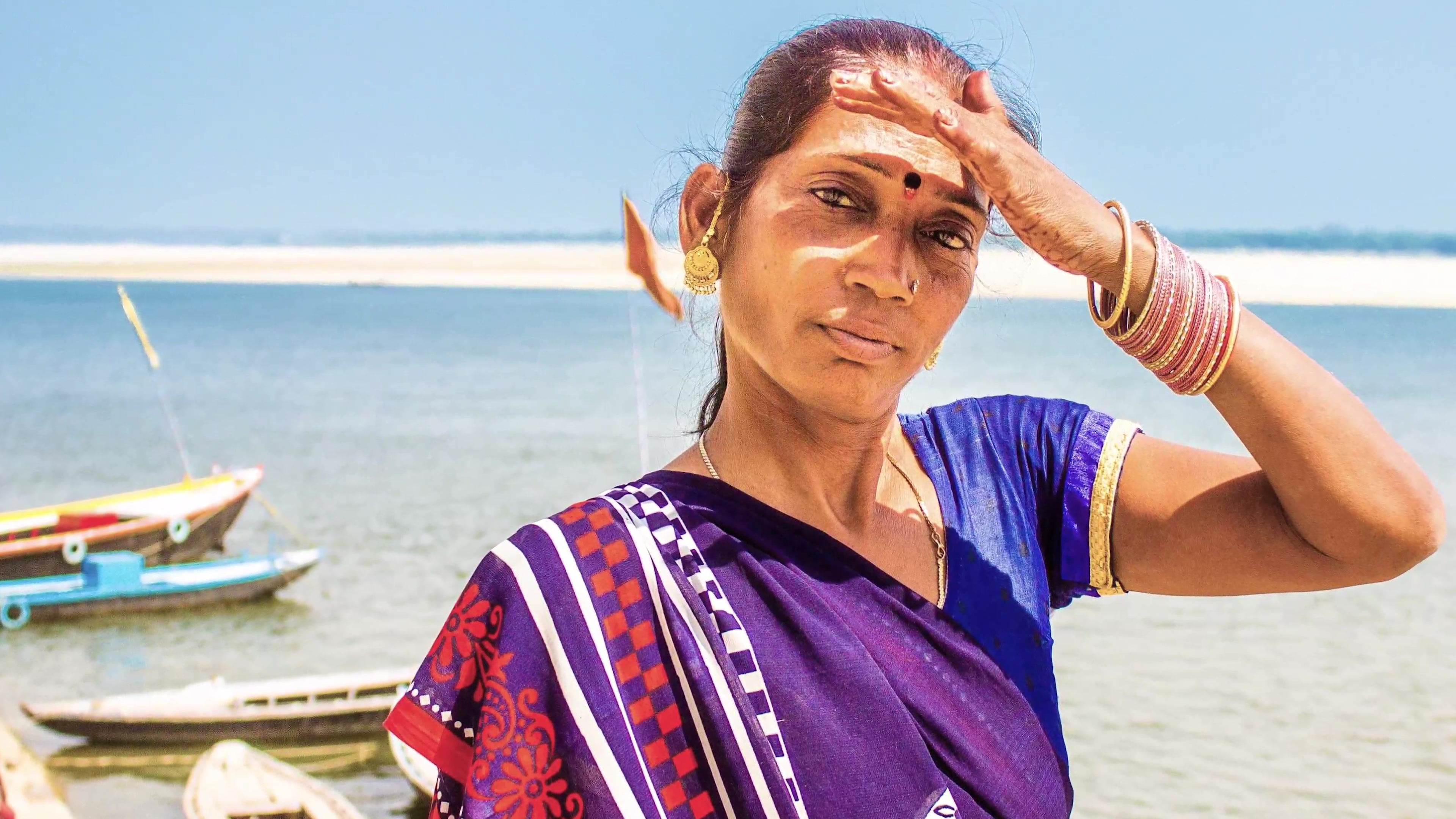 AUDIO-RETRATO de 66 x 51 cms. enmarcado en madera - Mujer de Varanasi