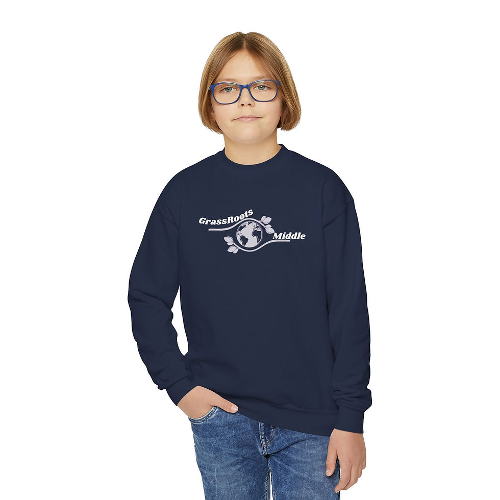 Thumbnail: GrassRoots Middle Youth Crewneck Sweatshirt - Eco-Friendly School Spirit Apparel