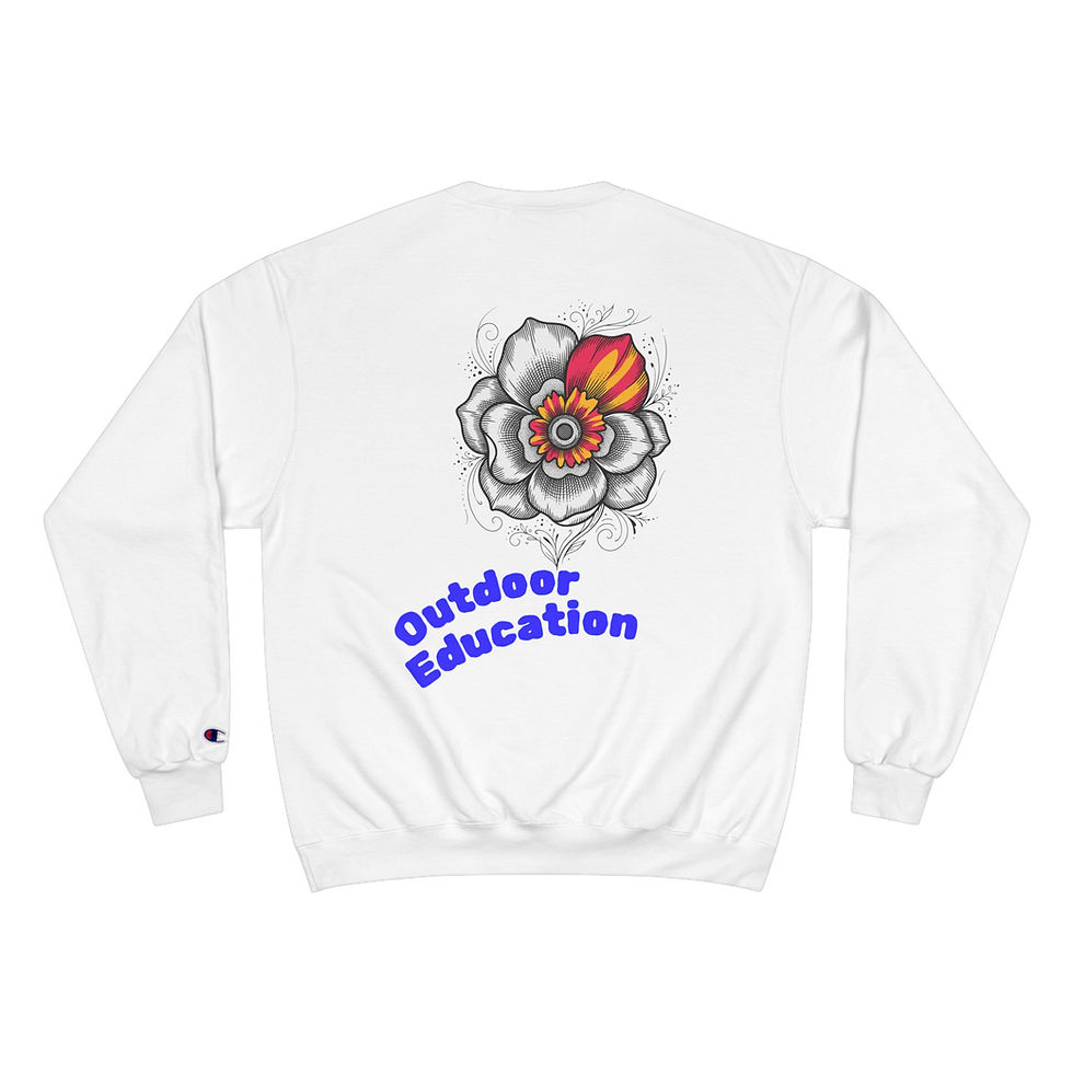 Thumbnail: Outdoor Education Champion Sweatshirt — 'Roots' Floral Crewneck with Back Print
