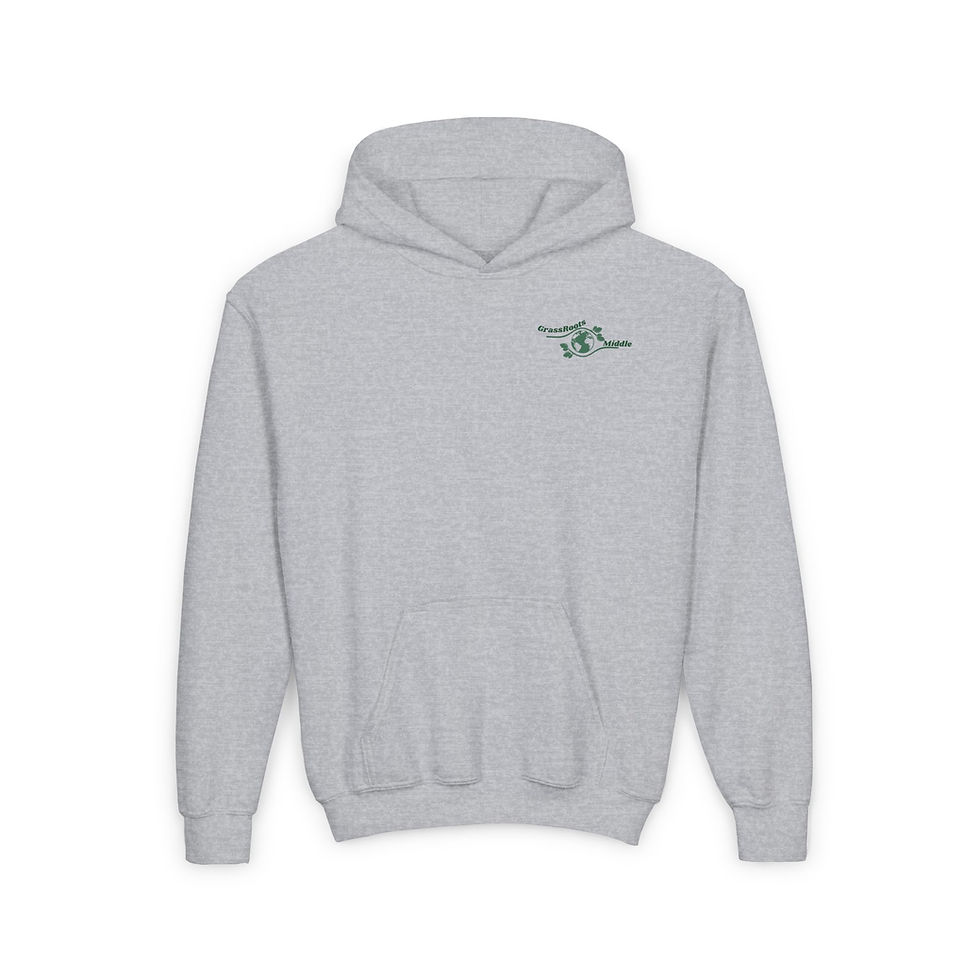 Thumbnail: Youth Heavy Blend Hooded Sweatshirt - Nature Roots Design for Eco-Friendly Kids