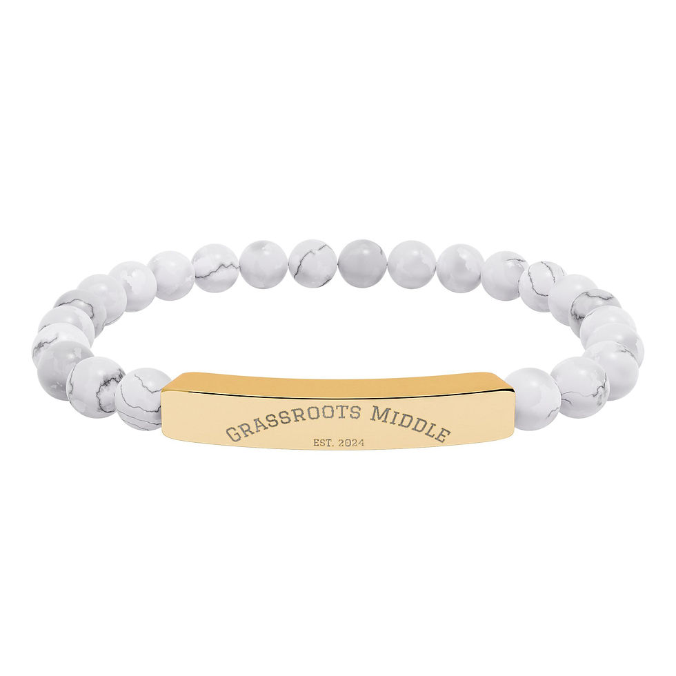 Thumbnail: Engravable GrassRoots Middle Natural Stone Bar Bracelet 