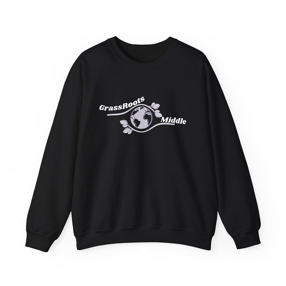 Thumbnail: GrassRoots Middle Unisex Crewneck Sweatshirt - Eco-Friendly Casual Wear