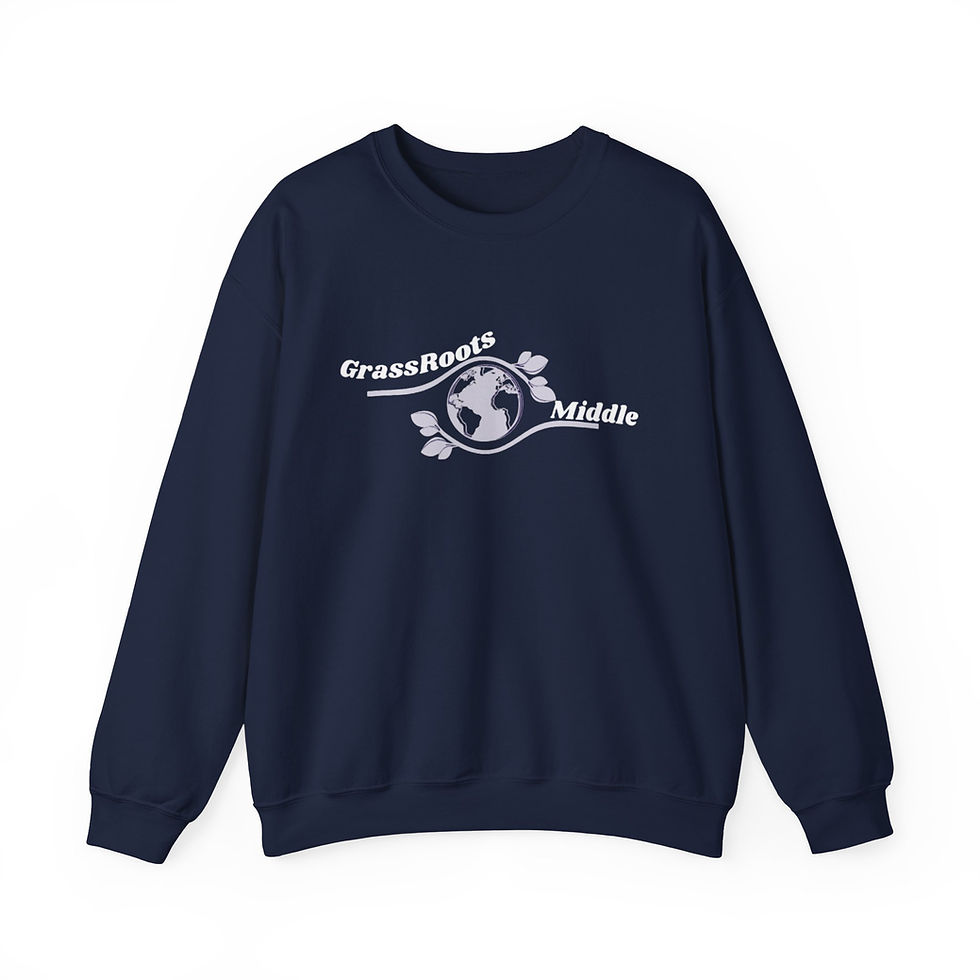 Thumbnail: GrassRoots Middle Unisex Crewneck Sweatshirt - Eco-Friendly Casual Wear