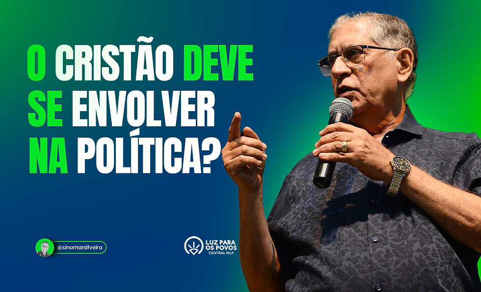A foto de uma pessoa com a escrita: O cristão deve envolver napolítica?