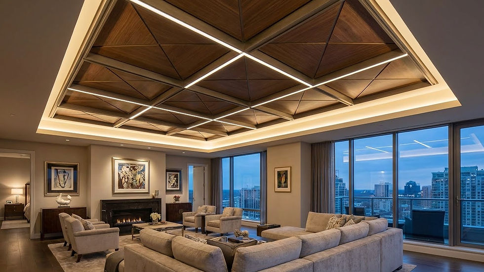 cartongesso con legno e led