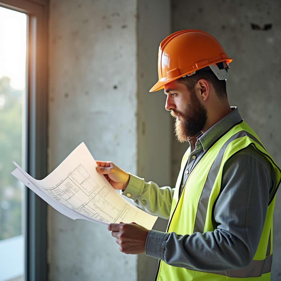 Direttore dei lavori che vede un rendering 3d