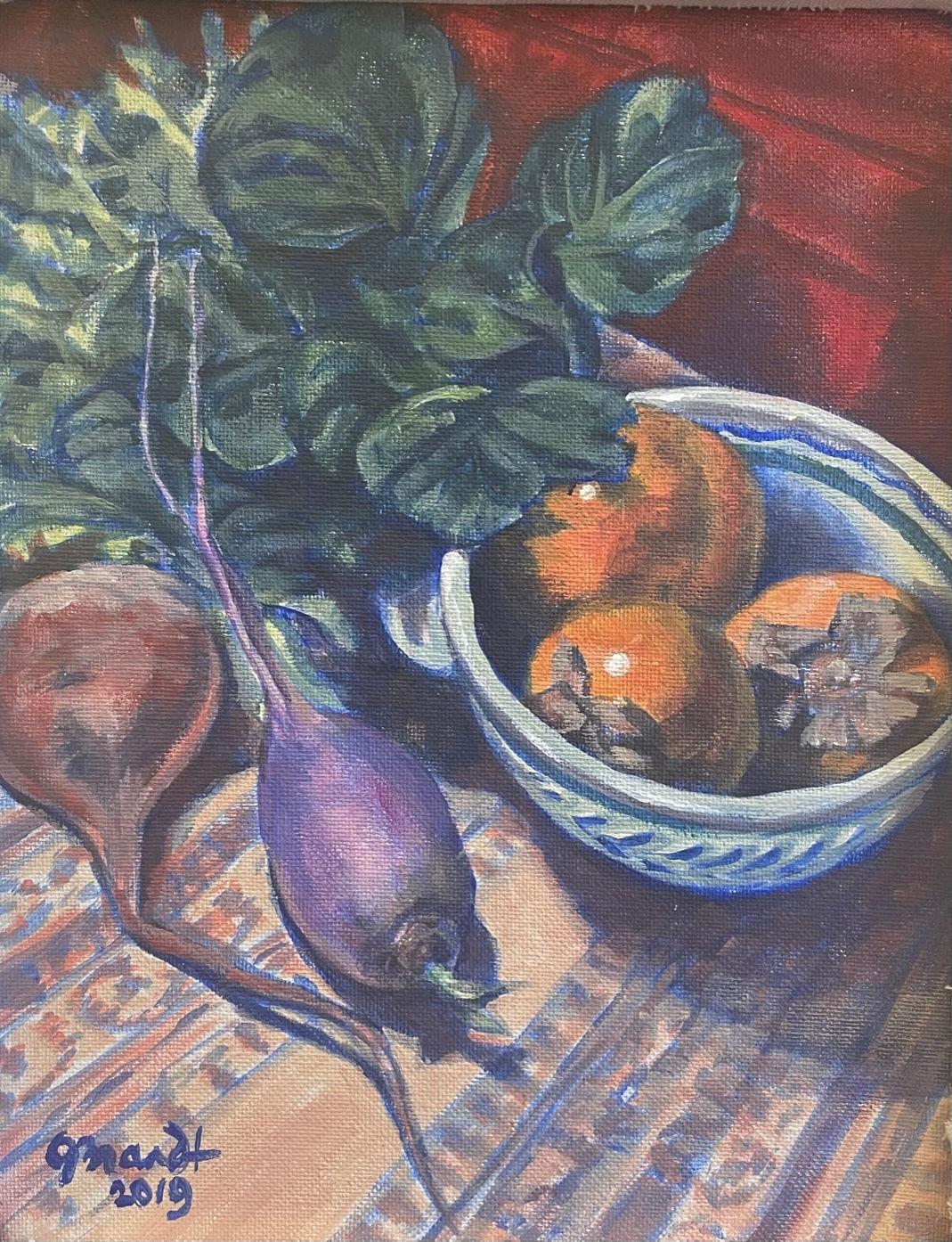 Beet Radish Greens Persimmons