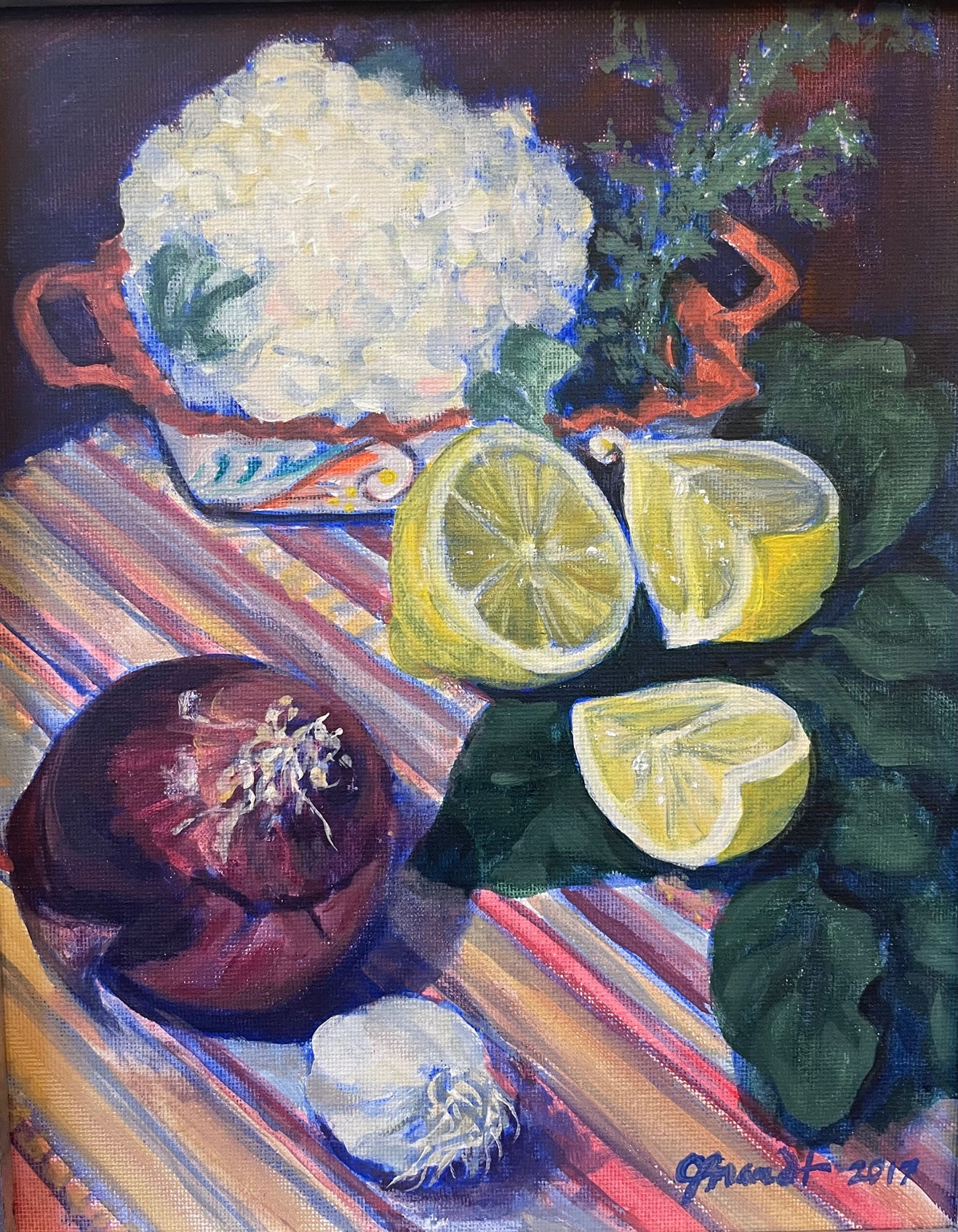 Red Onion Garlic Lemons Spinach Cauliflower