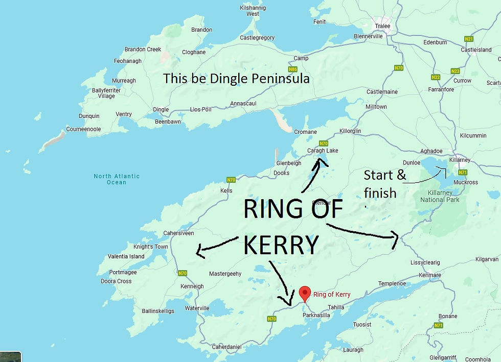 Daniks Ring of Kerry Map