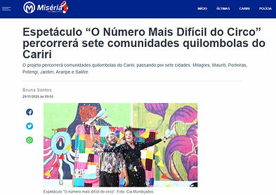 Matéria do miséria sobre a Cia. Amundiçados